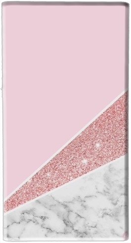 Initiale Marble and Glitter Pink für Tragbare externe Backup-Batterie 1000mAh Micro-USB