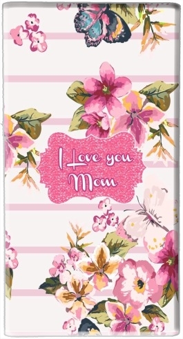 Pink floral Marinière - Love You Mom für Tragbare externe Backup-Batterie 1000mAh Micro-USB