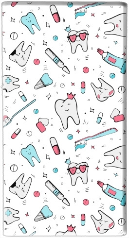 Seamless dental pattern with teeth toothpaste für Tragbare externe Backup-Batterie 1000mAh Micro-USB