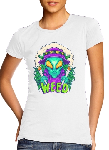 Alien smoking cannabis cbd für Damen T-Shirt