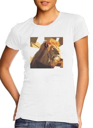Lion Geometric Brown für Damen T-Shirt
