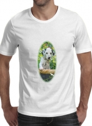 T-Shirts Dalmatiner Welpe in einem Korb 