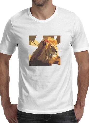 Lion Geometric Brown für Männer T-Shirt