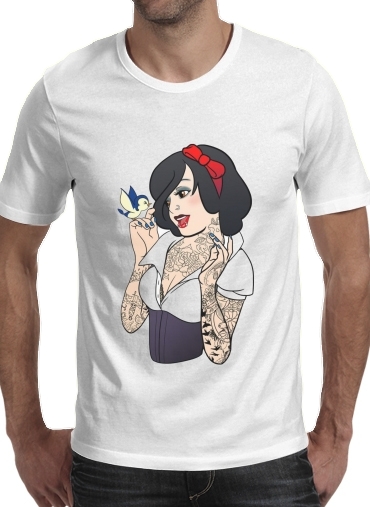 Snow White Tattoo Bird für Männer T-Shirt
