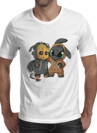 Groot x Dragon krokmou für Männer T-Shirt