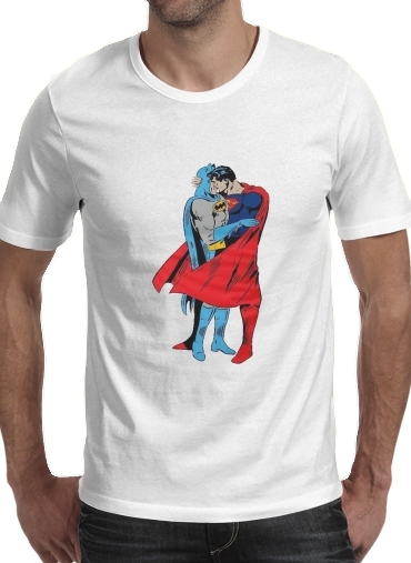 Superman And Batman Kissing For Equality für Männer T-Shirt
