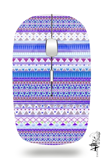 Blau und lila Aztec für Kabellose optische Maus mit USB-Empfänger