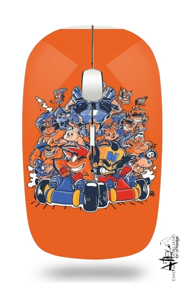 Crash Team Racing Fan Art für Kabellose optische Maus mit USB-Empfänger