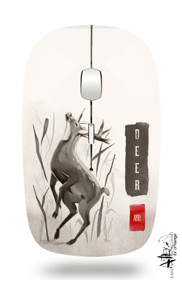 Deer Japan watercolor art für Kabellose optische Maus mit USB-Empfänger