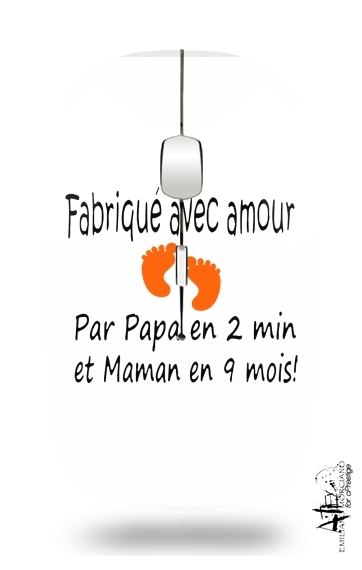 Fabriquer avec amour Papa en 2 min et maman en 9 mois für Kabellose optische Maus mit USB-Empfänger