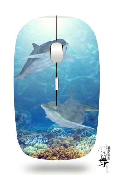 happy dolphins für Kabellose optische Maus mit USB-Empfänger