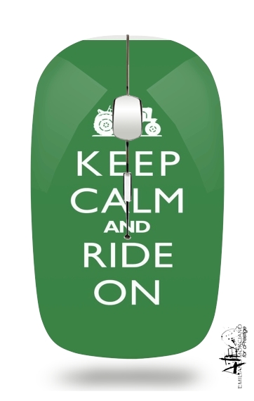 Keep Calm And ride on Tractor für Kabellose optische Maus mit USB-Empfänger