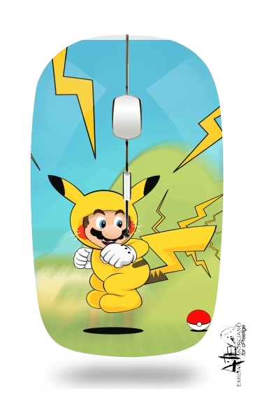 Mario mashup Pikachu Impact-hoo! für Kabellose optische Maus mit USB-Empfänger