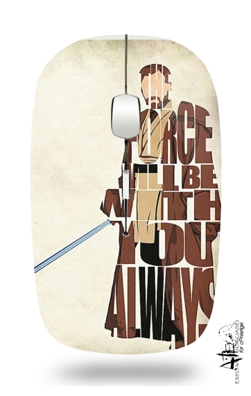 Obi Wan Kenobi Tipography Art für Kabellose optische Maus mit USB-Empfänger