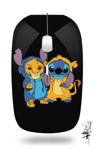 Simba X Stitch best friends für Kabellose optische Maus mit USB-Empfänger