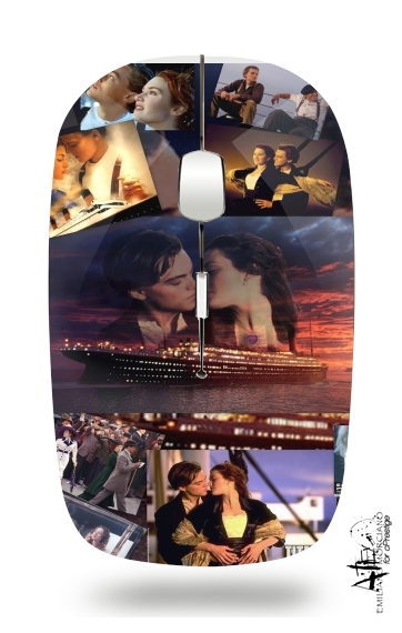 Titanic Fanart Collage für Kabellose optische Maus mit USB-Empfänger