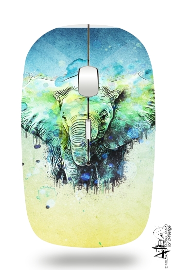 watercolor elephant für Kabellose optische Maus mit USB-Empfänger