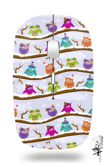 winter owls für Kabellose optische Maus mit USB-Empfänger