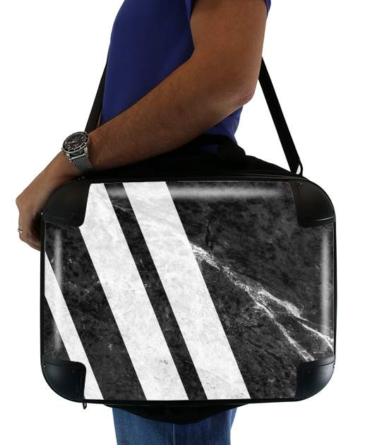 Black Striped Marble für Computertasche / Notebook / Tablet