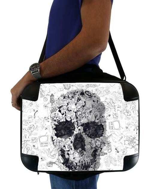 Doodle Skull für Computertasche / Notebook / Tablet