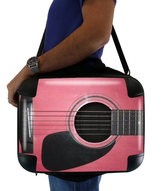 Rosa Gitarre für Computertasche / Notebook / Tablet