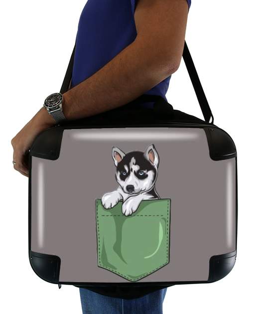 Husky Dog in the pocket für Computertasche / Notebook / Tablet