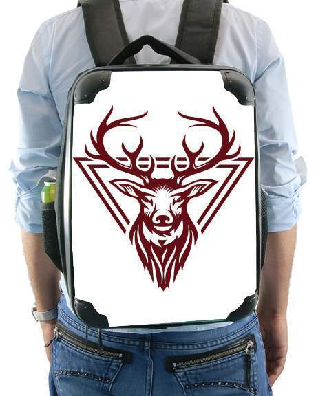 Vintage deer hunter logo für Rucksack