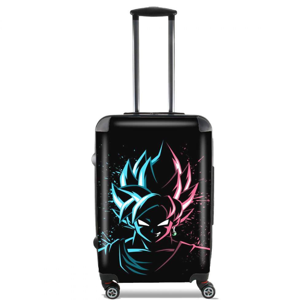 Black Goku Face Art Blue and pink hair für Kabinengröße Koffer