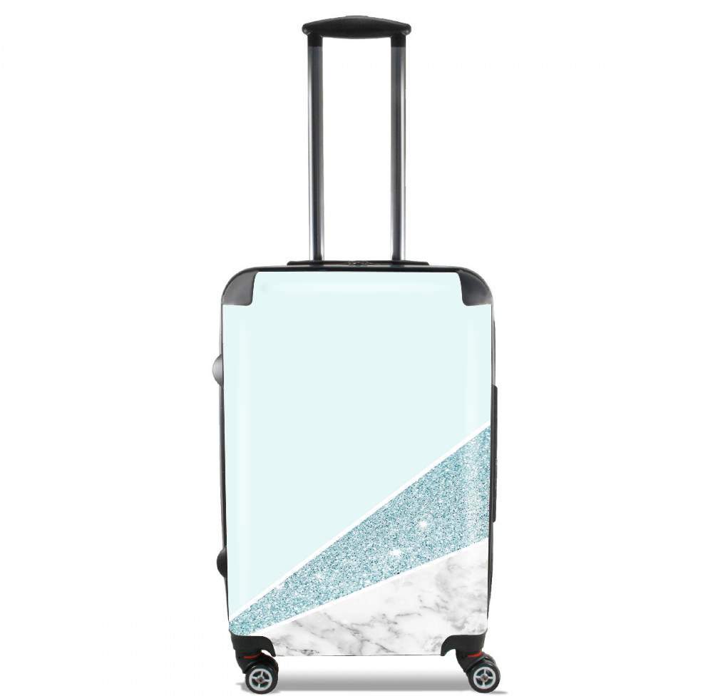 Initiale Marble and Glitter Blue für Kabinengröße Koffer