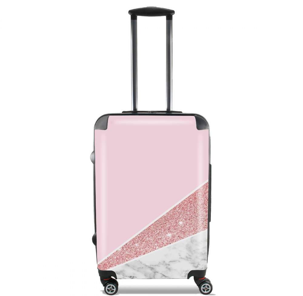 Initiale Marble and Glitter Pink für Kabinengröße Koffer