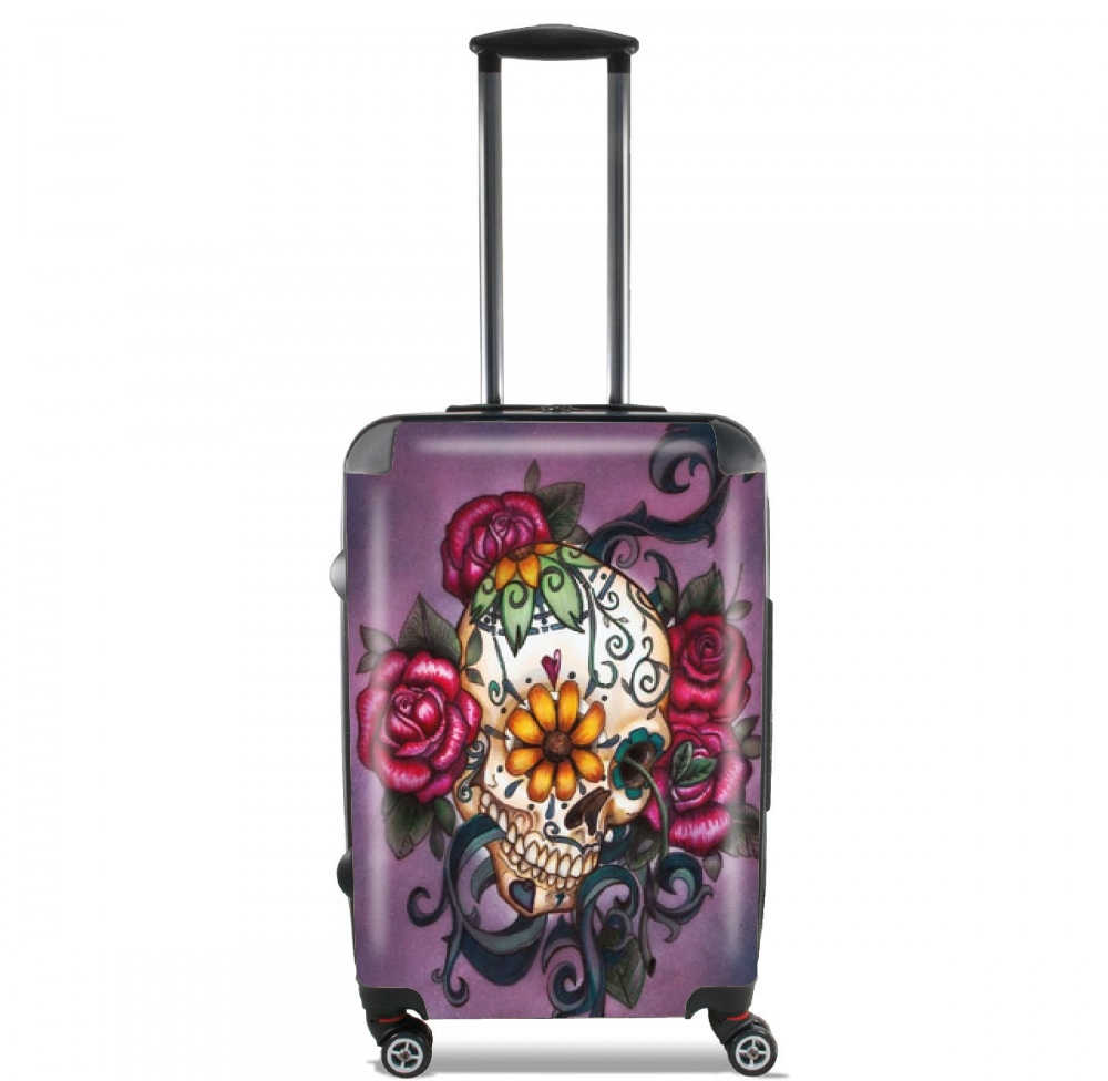 Skull Flowers - lila für Kabinengröße Koffer