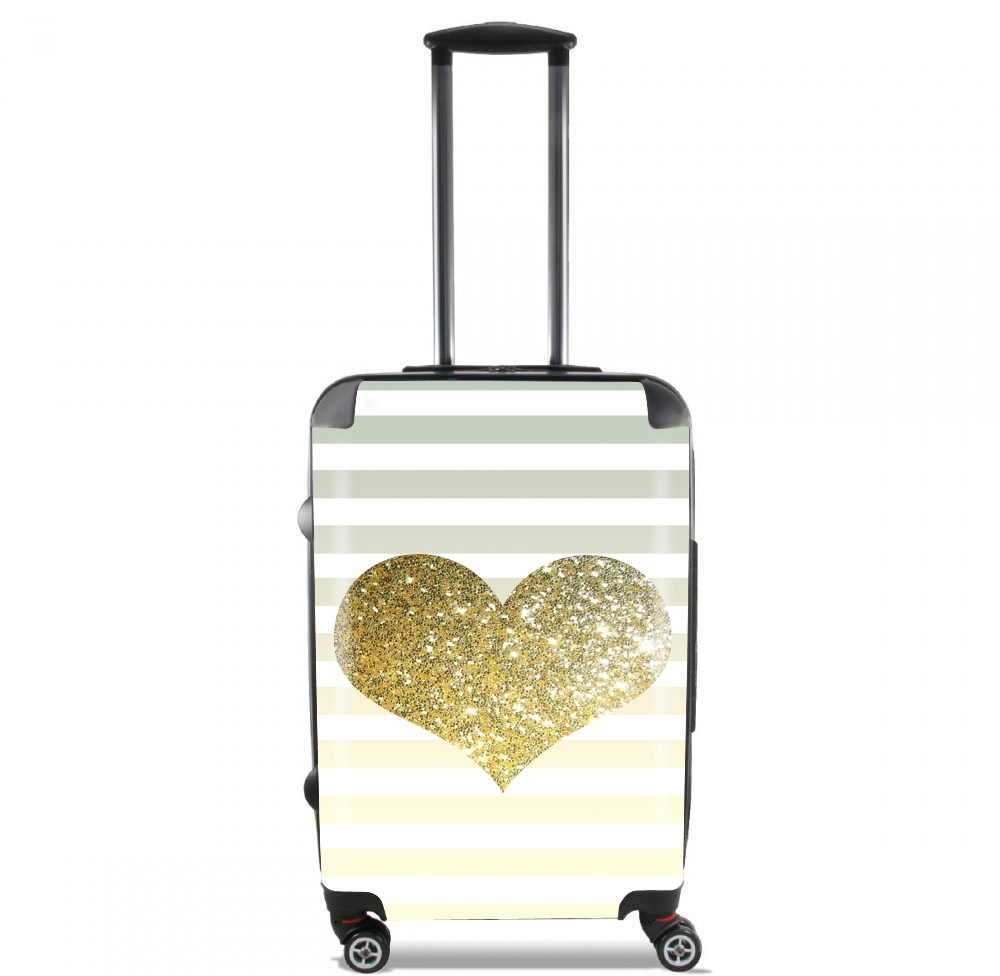 Sunny Gold Glitter Heart für Kabinengröße Koffer